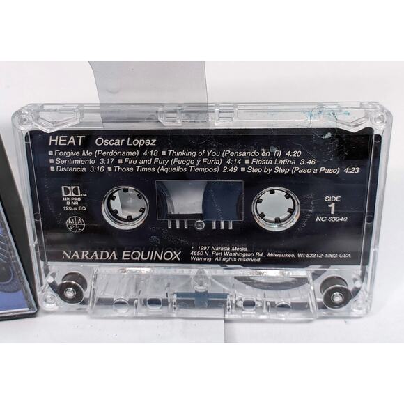 Audio Cassette Tape - Oscar Lopez "HEAT" - Cassette tested, plays ok. 1997 - Picture 4 of 7